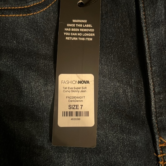 Fashion Nova super soft curvy skinny jeans size 7, NWT - Picture 2 of 6